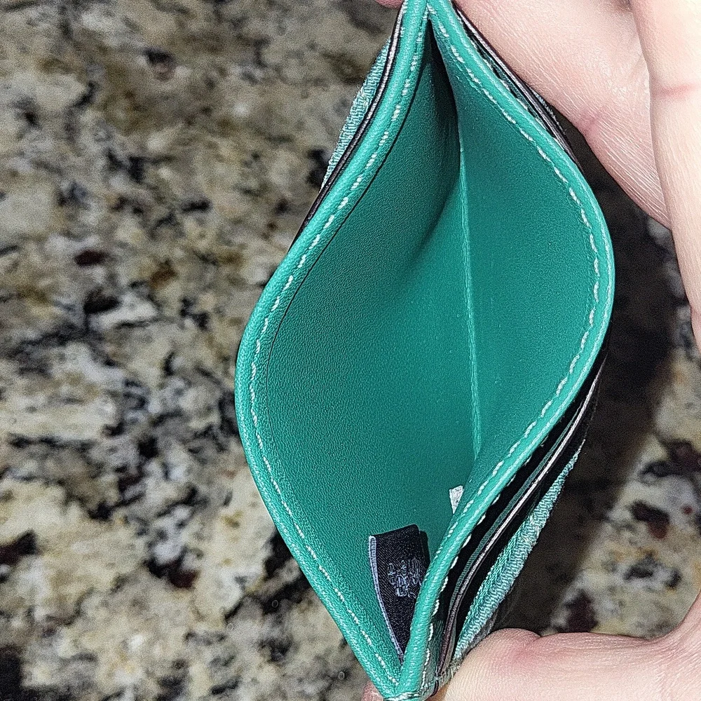 Coach Denim Essential Green Card Case